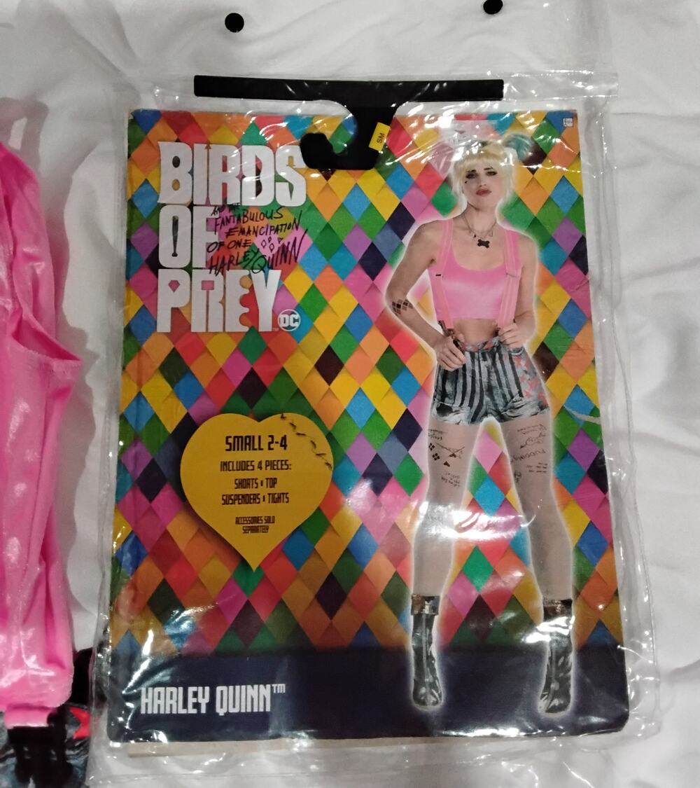 DC Birds of Prey Harley Quinn Costume Women's Small 2-4 4 Piece Halloween